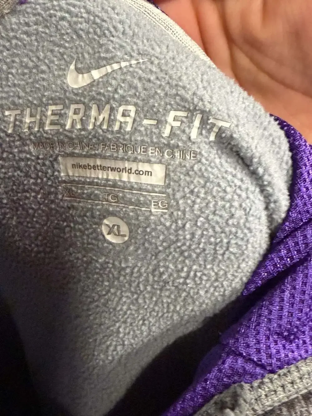 Nike Therma-Fit Performance Pullover Hoodie Grey and Purple